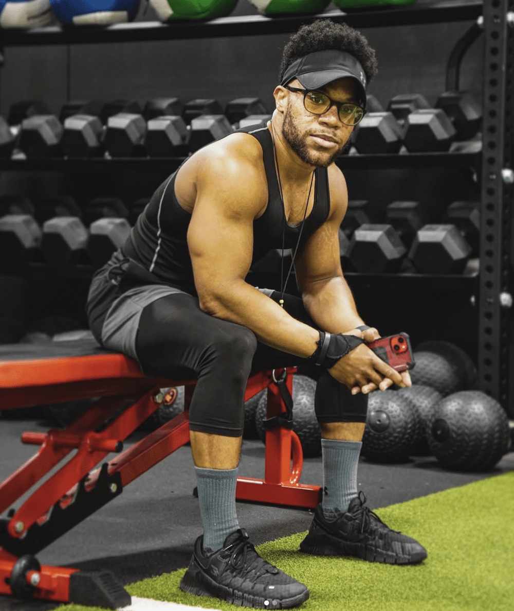 Athlete training in the gym
